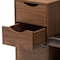 Baxton Studio Arielle Walnut Wood 3-Drawer Shoe Storage Bench with Two Open Shelves 129-6462 - alternate 3